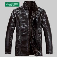 逸纯印品（EASZin) 男款秋冬新款皮衣男士立领商务休闲皮毛一体皮大衣男装外套