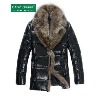 逸纯印品(EASZin)2015冬季加厚保暖男士皮棉衣新款貉子毛门襟男式皮羽绒棉服外套男装皮棉袄
