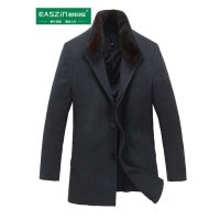 逸纯印品 (EASZIN) 男装呢子大衣外套秋冬风衣中长款羊绒大衣男士韩版水貂毛时尚毛呢大衣男