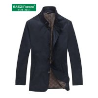 逸纯印品 (EASZIN) 2015春装风衣男装中年男士夹克免烫立领休闲夹克薄外套爸爸装大码男士风衣茄克衫