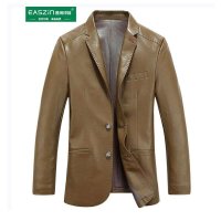 逸纯印品(EASZin)2015春装新款皮西装皮衣男韩版修身正装皮西服男式皮夹克外套