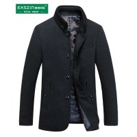 逸纯印品(EASZin)2015春冬新款男士羊毛呢子大衣中长款男加厚羊绒外套修身韩版英伦风衣男潮