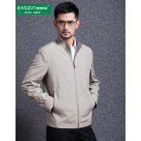逸纯印品(EASZin)中年夹克男2015秋季爸爸装 男装立领休闲夹克衫 男士水洗纯棉外套茄克