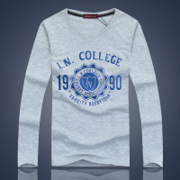 逸纯印品(EASZin)2015秋冬新款男士长袖T恤宽松韩版休闲长T男活性印花圆领T恤衫