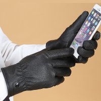 男士皮手套男士冬季保暖皮革手套男韩版骑车加厚加绒手套