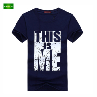 逸纯印品（EASZin）男士短袖T恤 2016夏季新款韩版短袖T恤时尚THIS文字印花男士大码加肥T恤衫