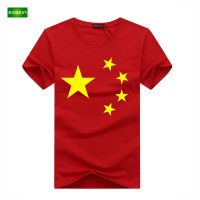 逸纯印品（EASZin）男士短袖T恤 2016新款青年男士加肥加大 个性国旗印花圆领T恤