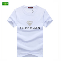 逸纯印品（EASZin）男士短袖T恤 2016夏季新款韩版短袖T恤金超人字母印花男士大码加肥T恤衫