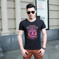 EASZin 2016男士时尚休闲短袖T恤 莱卡棉半袖体恤衫 潮男装