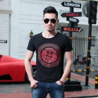 EASZin 2013新款短袖T恤男夏季修身针莱卡棉T恤 男休闲体恤衫