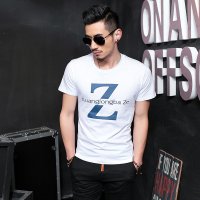 EASZin 春季新品2016韩版短袖男士T恤 印花休闲T恤男打底衫 潮