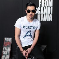 EASZin 印花短袖T恤男 16夏季新款修身半袖韩版修身T恤潮男