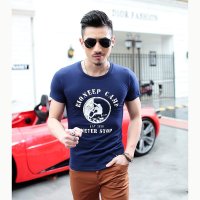 EASZin 男装2016夏季新款印花休闲圆领短袖T恤时尚个性潮
