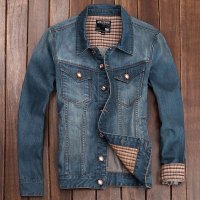 角斗士男装复古加绒加厚牛仔外套冬季牛仔服牛仔衣韩版男牛仔夹克