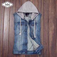 4.9分好评牛仔背心角斗士春秋男士牛仔马夹韩版潮男无袖牛仔马甲