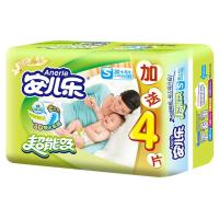 安儿乐超能吸(棉柔干爽)婴儿纸尿裤小号S30+4片[3-6KG]