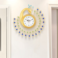 久久达钟表挂钟客厅欧式现代简约艺术家用大气创意静音时钟装饰孔雀挂表
