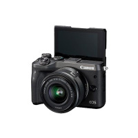 佳能Canon EOS M6 15-45微型可换镜数码相机 黑色+55-200镜头 微单相机 数码相机