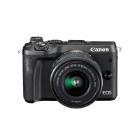 佳能Canon EOS M6 15-45微型可换镜数码相机 黑色+55-200镜头 微单相机 数码相机