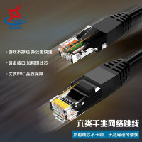 辉宏时代超五类网络跳线 1米1.5米2米3米5米可选成品网线带水晶头的网线黑色 六类千兆网线(圆线黑色)