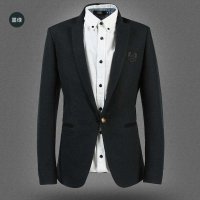 知见秋装羊毛呢男士休闲西服外套 韩版修身立领小西装男装潮单西