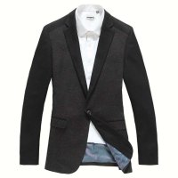 知见男装 春季男士休闲西服 拼接韩版修身小西装 男式外套