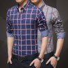 2016春季新款韩版潮修身型格子休闲英伦青年衬衣男士长袖衬衫 衬衫1352