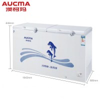 Aucma/澳柯玛 BC/BD-560H 560升 商用单温冷藏冷冻双门卧式大冷柜 顶开门 卧式冷柜
