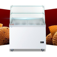 海尔(Haier)SD-369CS 369升卧式单温冷冻柜 冰淇淋柜 弧面玻璃门门冷柜