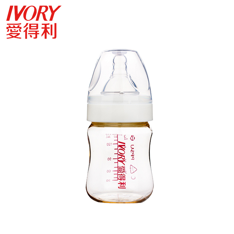 爱得利IVORY奶瓶ppsu宝宝宽口径150mL白色塑料防摔婴幼儿奶瓶