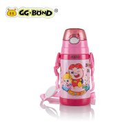 猪猪侠 儿童婴儿保温壶不锈钢水杯 宝宝学生保温杯带软吸管 可拆卸背带