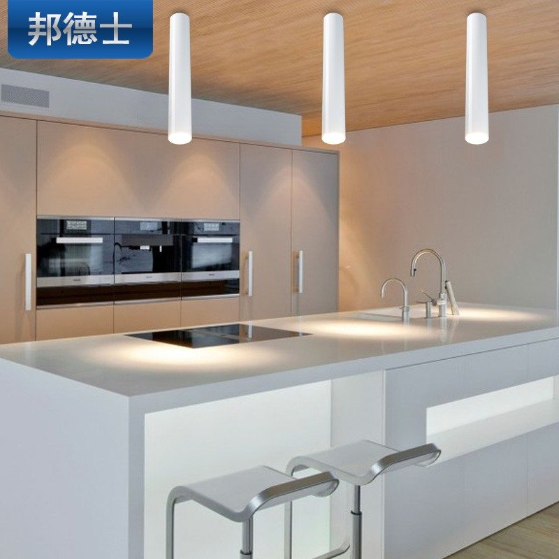 邦德士 led明装射灯筒灯吊线餐吊灯天花灯cob黑色白色现代欧式5W