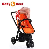Babydeer亲密迪儿出口欧洲婴儿推车 可躺坐轻便折叠高景观宝宝手推车伞车