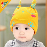 2016新品胎儿帽新生儿睡眠帽可爱小脚印套头帽春季宝宝帽子3908