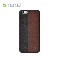 Maroo 超薄合成皮革iPhone6保护壳 羊毛毡苹果6保护套 商务撞色