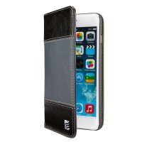 Maroo 真皮iPhone6 Plus 钱包夹 黑色板岩灰苹果6+保护套