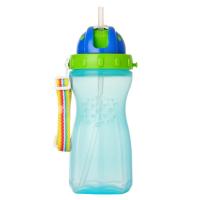 乐儿宝BOBO 防漏背带吸管星星便携杯/宝宝运动水杯 学生水壶升级版480毫升-湖绿色480ml BB304