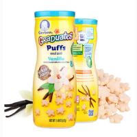 【美国进口】gerber嘉宝泡芙婴儿饼干宝宝零食 进口星星泡芙磨牙饼干香草口味2个