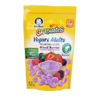 Gerber 嘉宝溶溶豆婴幼儿宝宝零食28g 磨牙棒混合莓水果味酸奶溶豆 海外进口