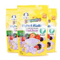 海外Gerber 嘉宝溶溶豆28g 美国产进口混合莓水果味酸奶小溶豆宝宝零食 3个装