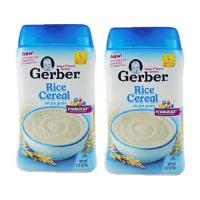 海外Gerber嘉宝米粉1段营养米粉227g 2盒 纯大米米粉宝宝辅食 原装进口