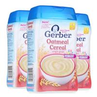 海外Gerber 嘉宝米粉1段227g 3盒 进口婴儿米粉1段纯燕麦米糊婴儿辅食营养米粉