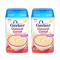 海外Gerber 嘉宝婴儿米粉227g 2盒 纯燕麦米糊营养五谷类 原装进口