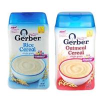 海外进口美国嘉宝gerber婴儿营养米粉227g套装 1段加锌燕麦+大米米粉 原装