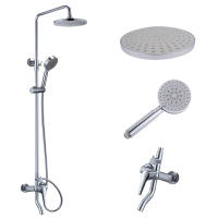 KES 暗装淋浴龙头套装 全铜冷热混水阀带下出水 三功能手持花洒顶喷套装 X6606