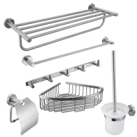 KES 304不锈钢挂件套装 浴巾架/毛巾架/置物架/纸巾架/马桶刷/排钩 LA200