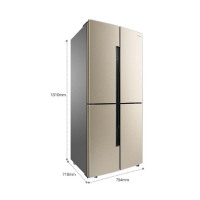 容声(Ronshen) 456升 十字对开门多门冰箱 双变频一级能效 钛空金 BCD-456WD11FP