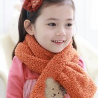 韩版宝宝围巾秋冬婴儿围脖卡通宝宝脖套珊瑚绒男女儿童围巾保暖