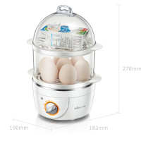 小熊（Bear） 煮蛋器蒸蛋器早餐机旋钮可定时煮蛋机单双层ZDQ-2151 旋钮定时双层