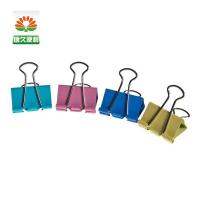 三木（SUNWOOD）长尾夹 铁夹子 票据夹 燕尾夹 彩色票夹 办公用品 1号51mm-12只/筒